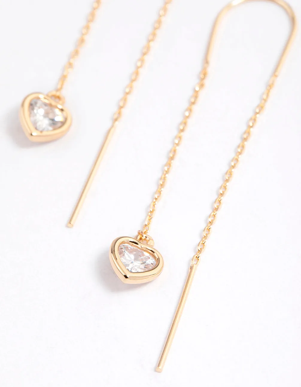 Gold Fan Heart Pendant Threader Earrings sold by lovisa product image thumbnail 2