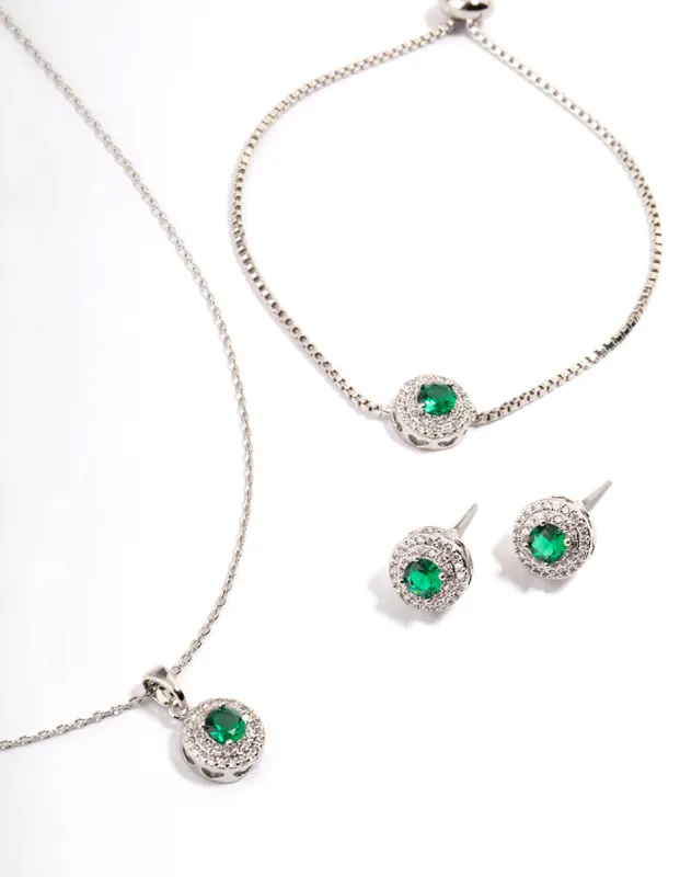 Rhodium Round Cubic Zirconia Jewellery Set sold by lovisa