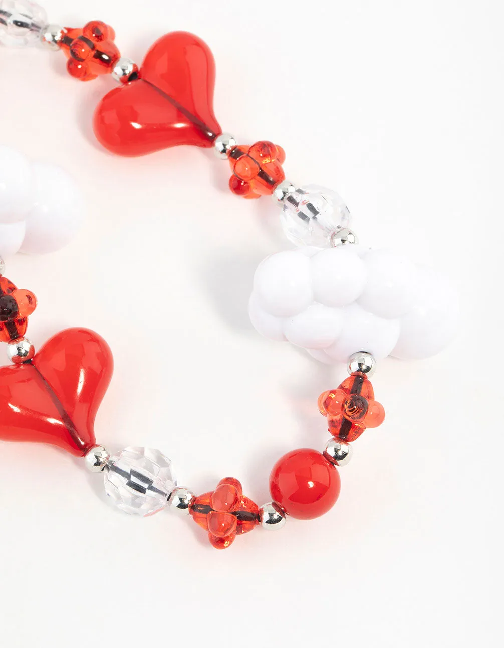 Red & White Cloud Heart Keychain sold by lovisa product image thumbnail 2
