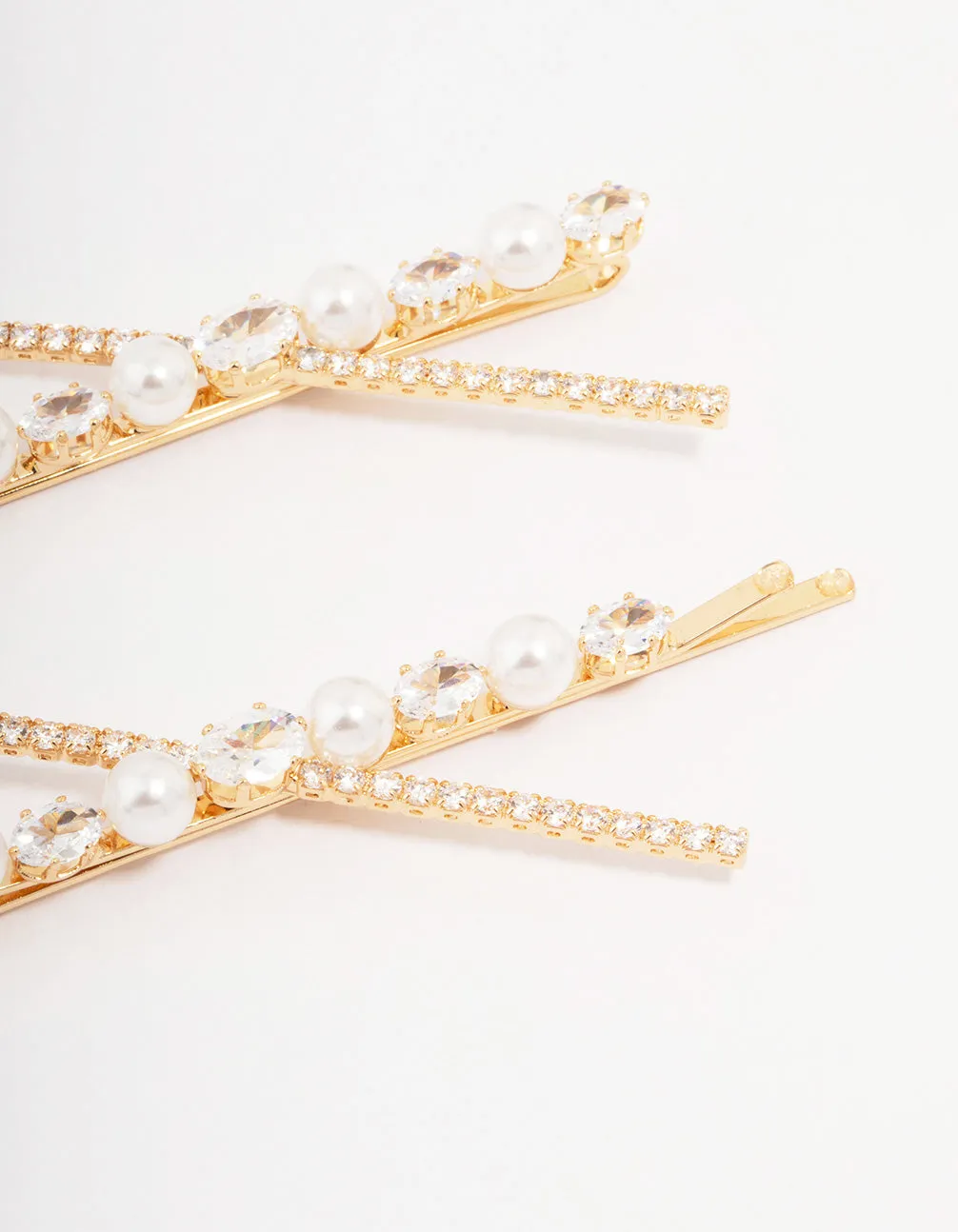 Gold Pearl & Crystal Cross Hair Clip 2-Pack sold by lovisa product image thumbnail 3