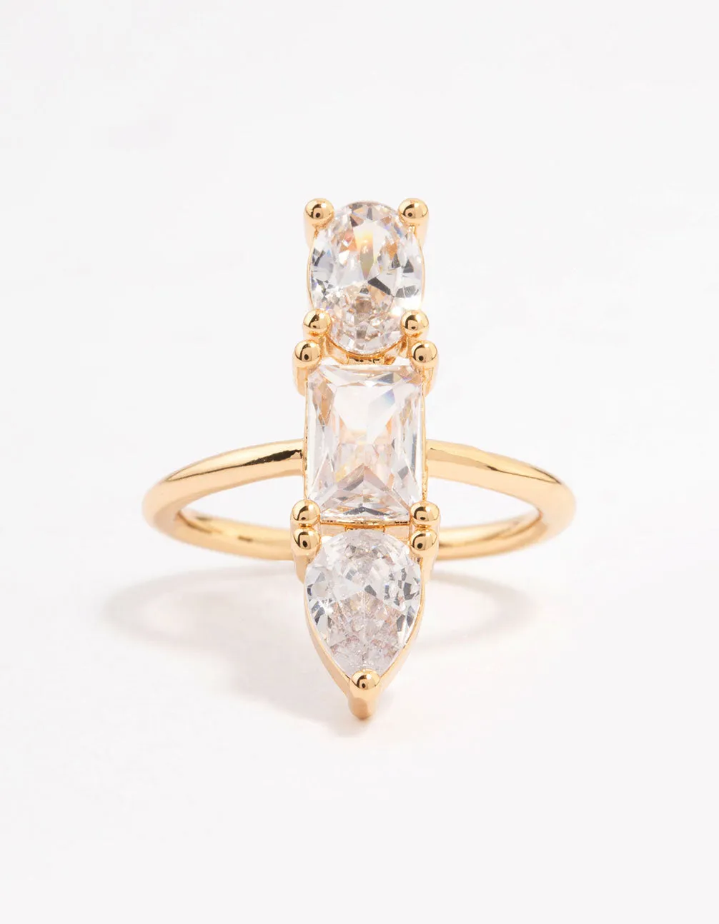 Gold Plated Linear Cubic Zirconia Row Ring sold by lovisa product image thumbnail 3