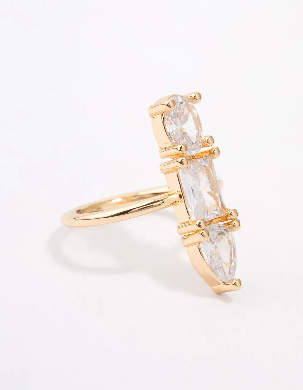 Gold Plated Linear Cubic Zirconia Row Ring sold by lovisa