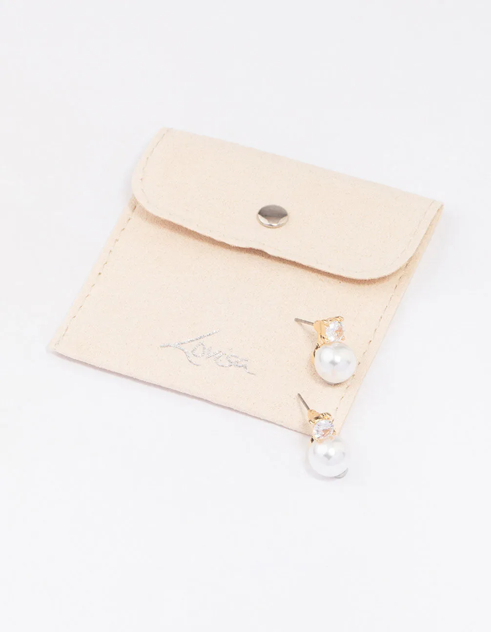 Gold Diamante & Pearl Stud Earrings sold by lovisa product image thumbnail 3