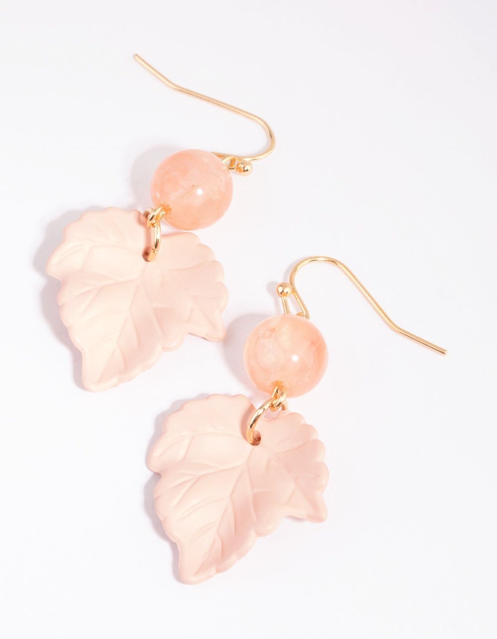 Pink Ball & Leaf Drop Earrings sold by lovisa