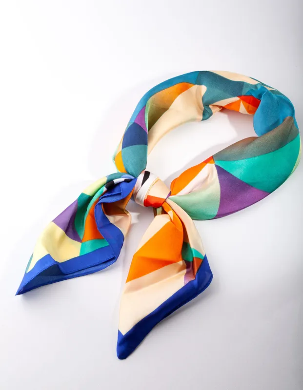 Deep Blue Green Pattern Bandana Hair Scarf sold by lovisa