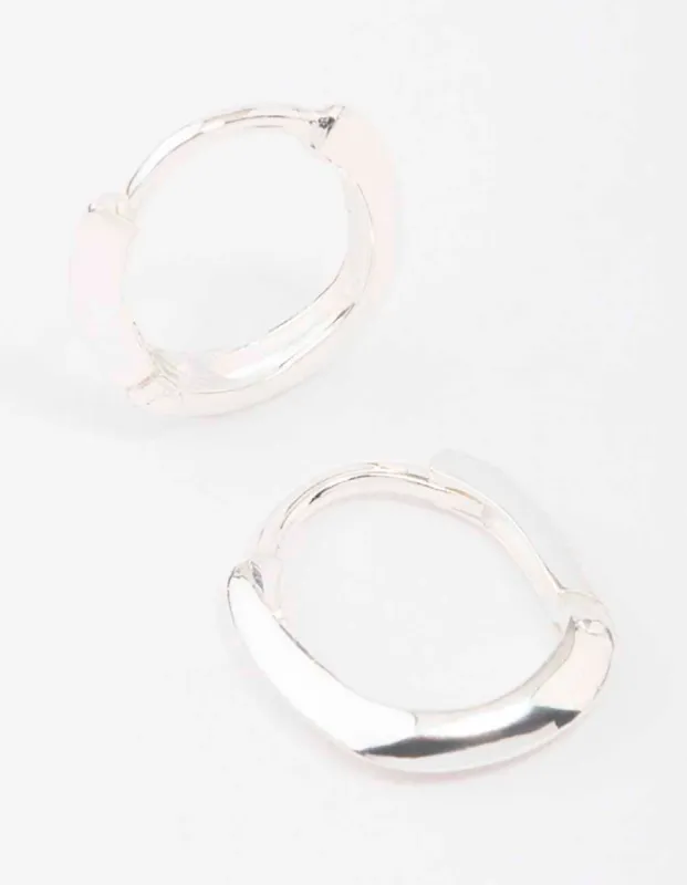 Sterling Silver Chubby Hoop Earrings sold by lovisa