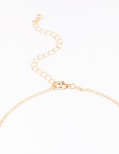 Gold Diamante Cross Droplet Necklace sold by lovisa