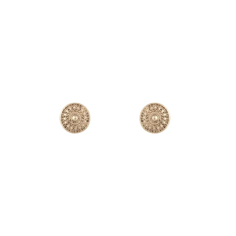Gold Etched Disc Earrings sold by lovisa