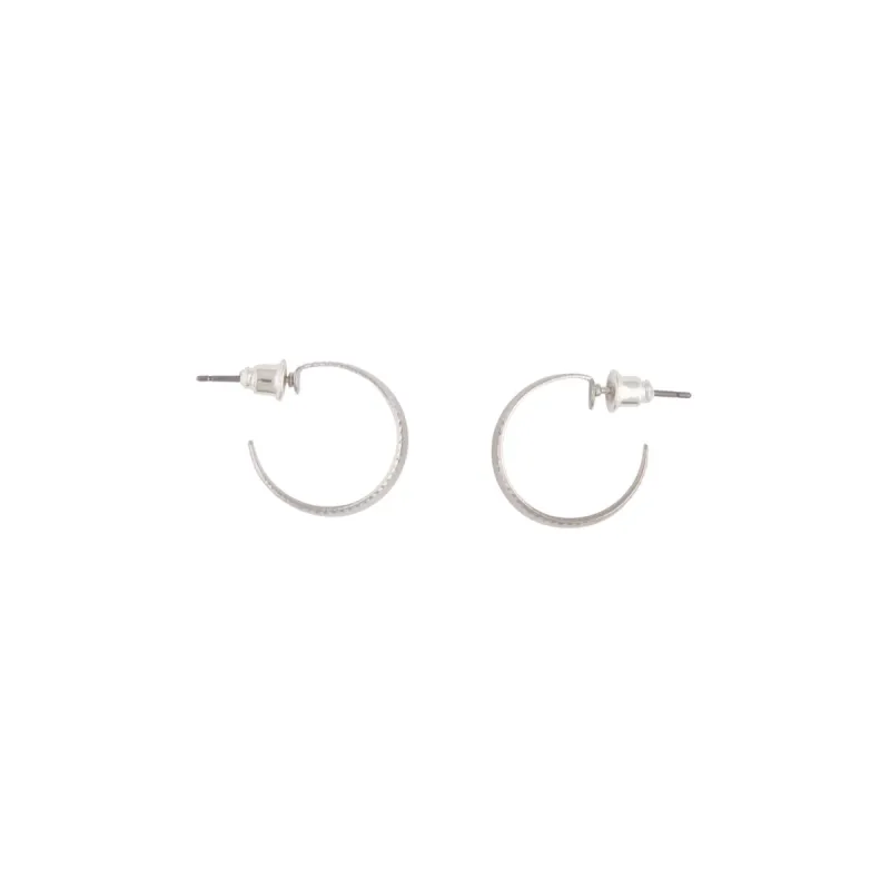 Silver Stud Thick Hoop Earrings sold by lovisa