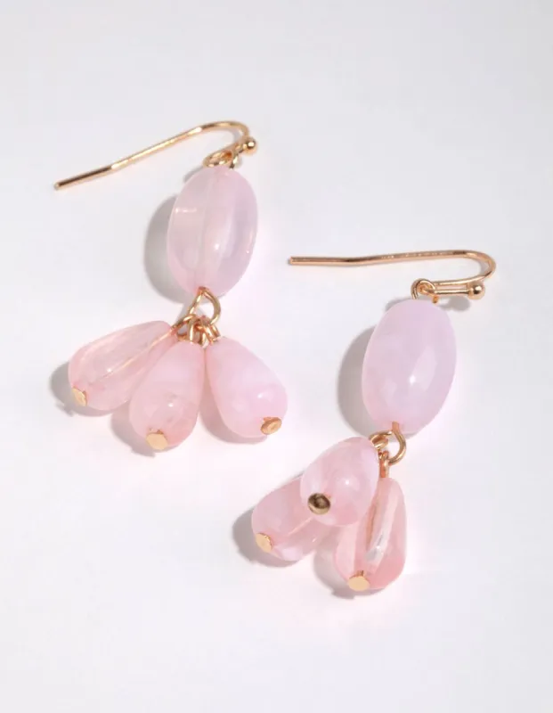 Gold Swirled Cluster Drop Earrings sold by lovisa