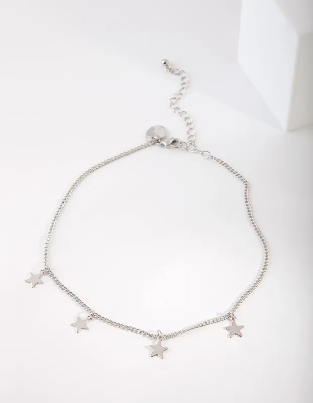 Rhodium Multi Star Choker sold by lovisa