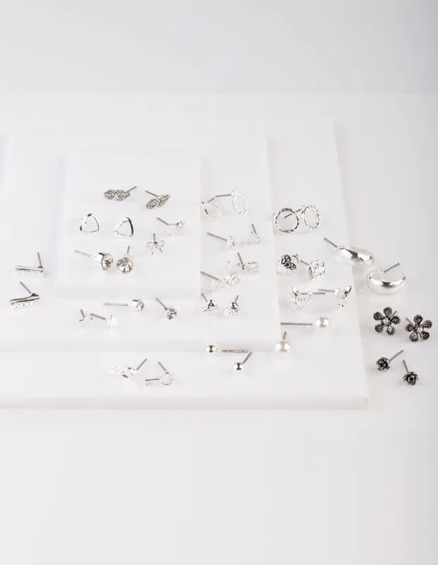 Silver Hearts & Stars Earring 20 Pack sold by lovisa