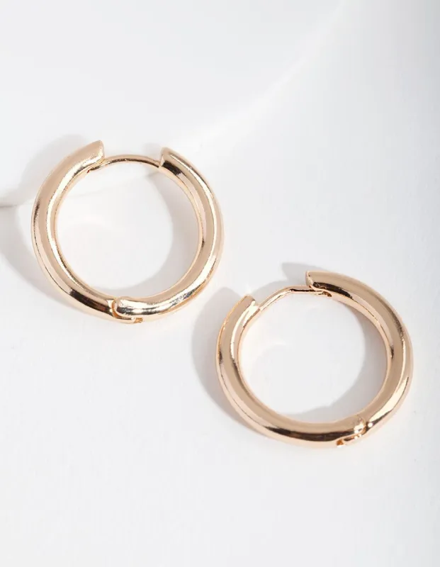 Gold Polished Hoop Earrings sold by lovisa