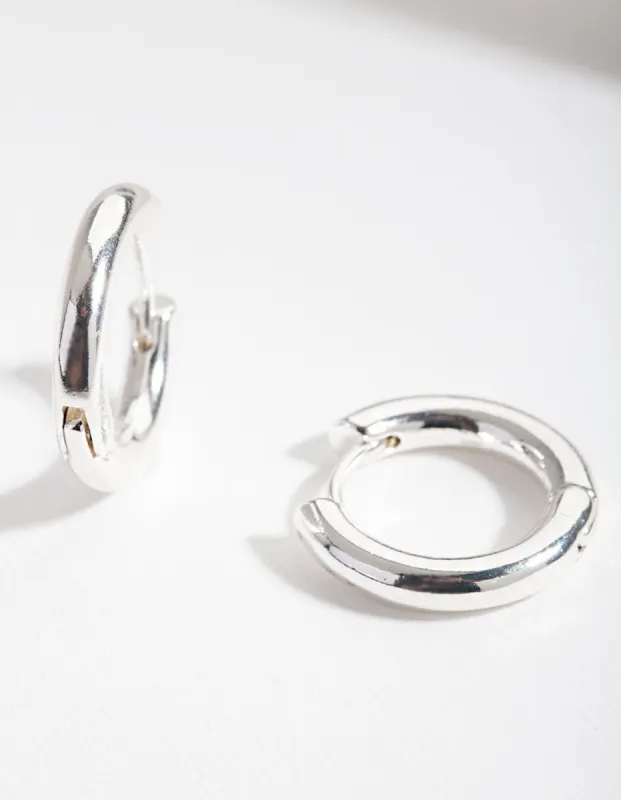 Silver Simple Polished Hoop Earrings sold by lovisa