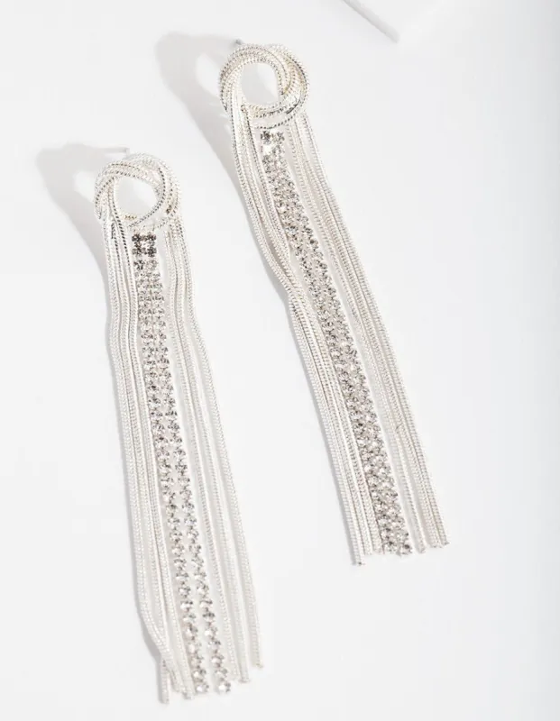 Silver Snake Chain Drop Earrings sold by lovisa