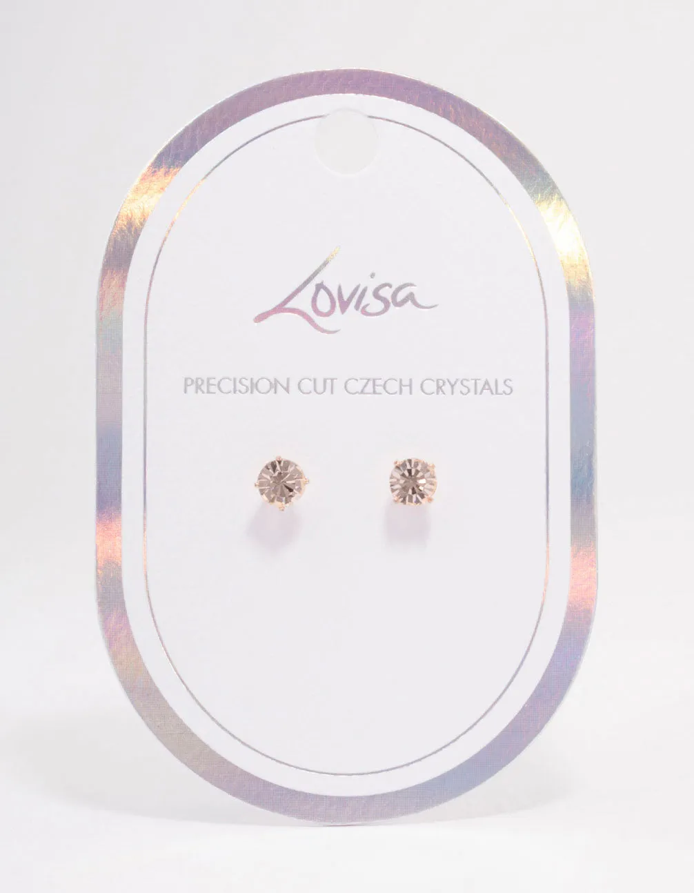 Rose Gold Pink Crystal Stud Earrings sold by lovisa product image thumbnail 4