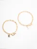 Gold Chunky Lock & Key Charm Bracelet Pack sold by lovisa