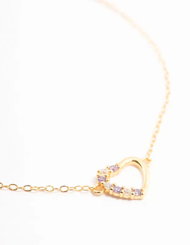 Gold Plated Sterling Silver Cubic Zirconia Heart Bracelet sold by lovisa