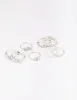 Silver Diamante Band Mixed Ring Pack sold by lovisa