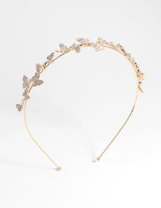 Gold Butterfly & Diamante Alice Band sold by lovisa