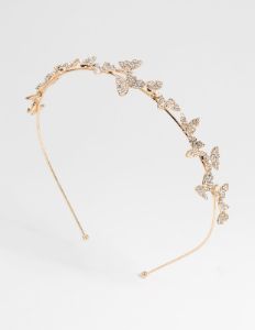 Gold Butterfly & Diamante Alice Band sold by lovisa