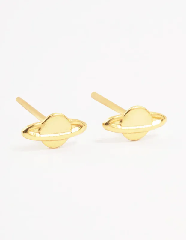 Gold Plated Sterling Silver Planet Stud Earrings sold by lovisa