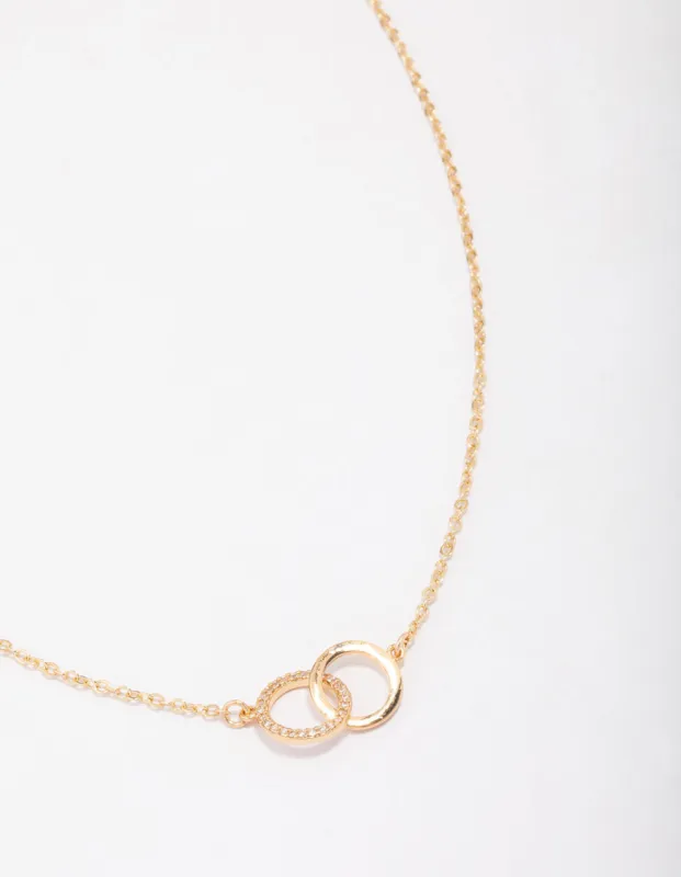 Gold Plated Ring Cubic Zirconia Pendant Necklace sold by lovisa