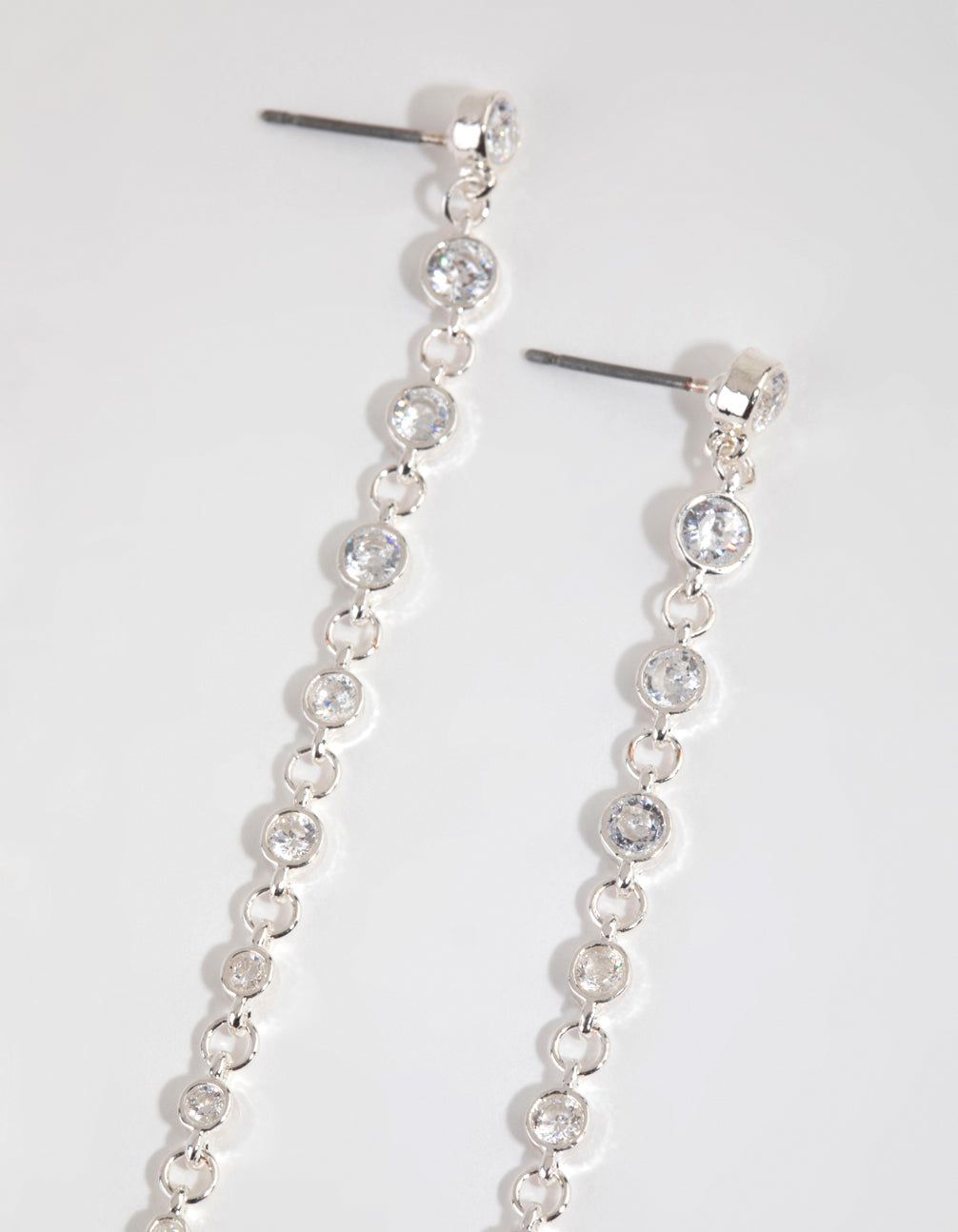 Silver Long Fine Bezel Drop Earrings sold by lovisa product image thumbnail 3