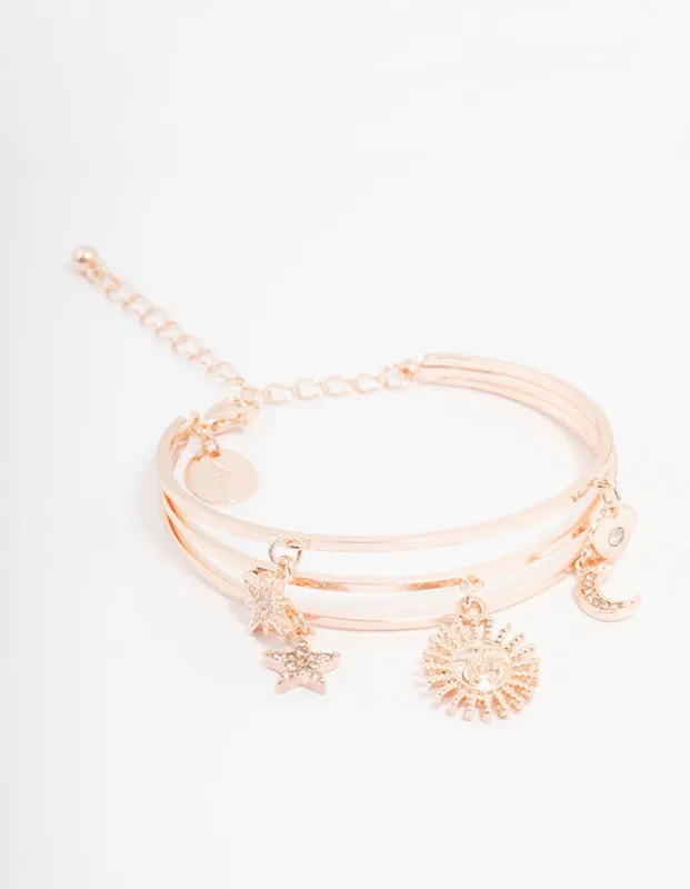 Rose Gold Celestial Charm Bracelet sold by lovisa