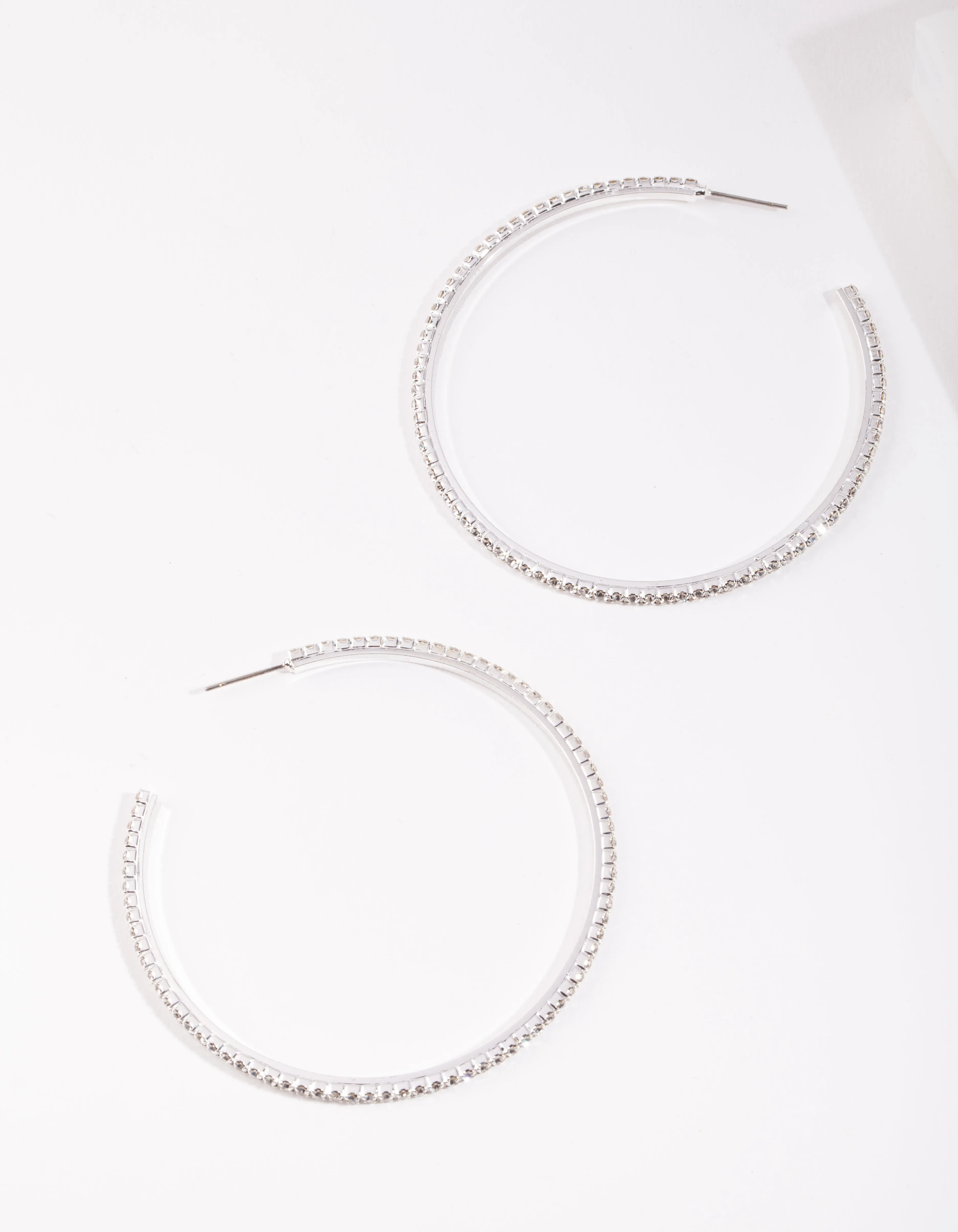Silver Oversized Diamante Hoop Earrings sold by lovisa product image thumbnail 2