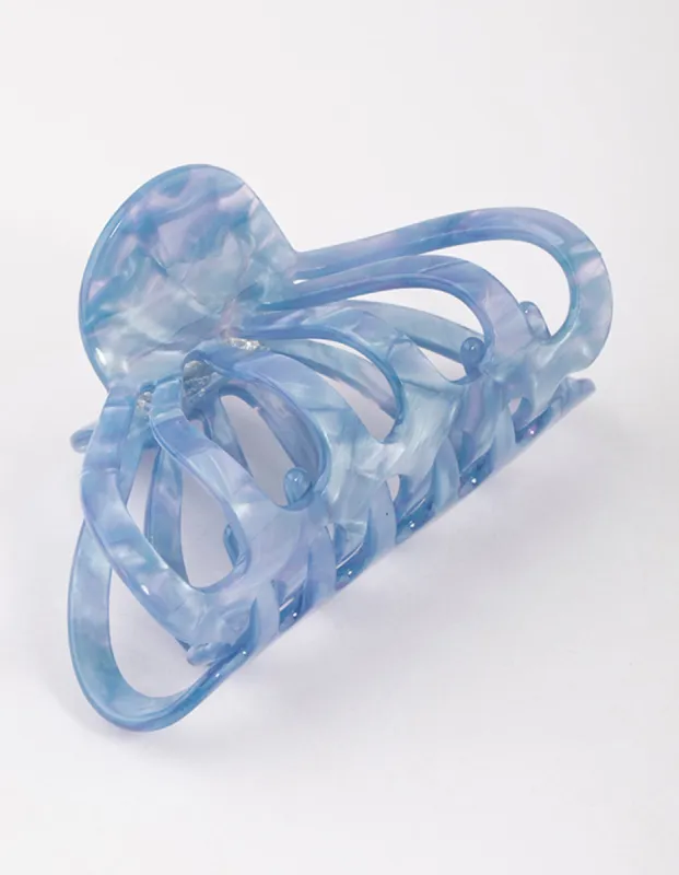 Blue Acrylic Round Cut Out Claw Clip sold by lovisa