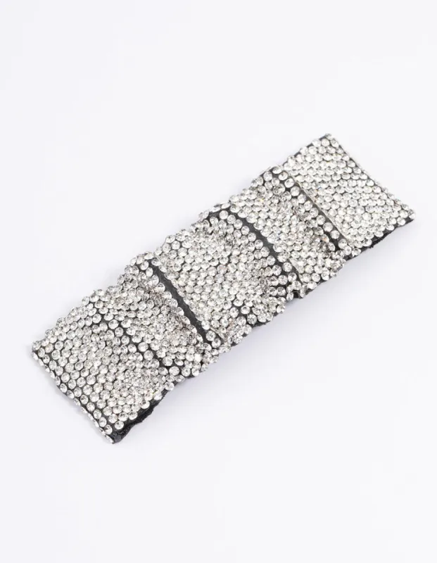 Fabric Diamante Barette Hair Clip sold by lovisa
