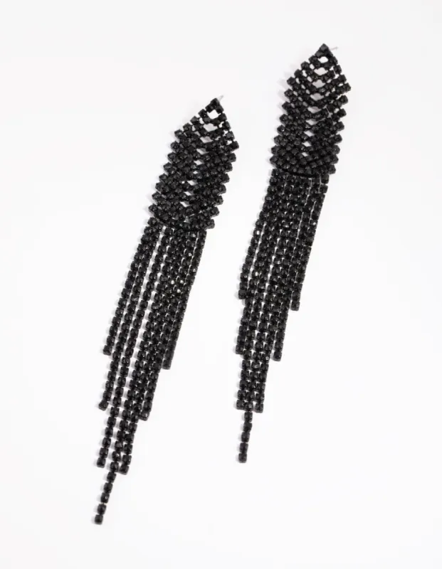 Matte Black Cup Chain Earrings sold by lovisa