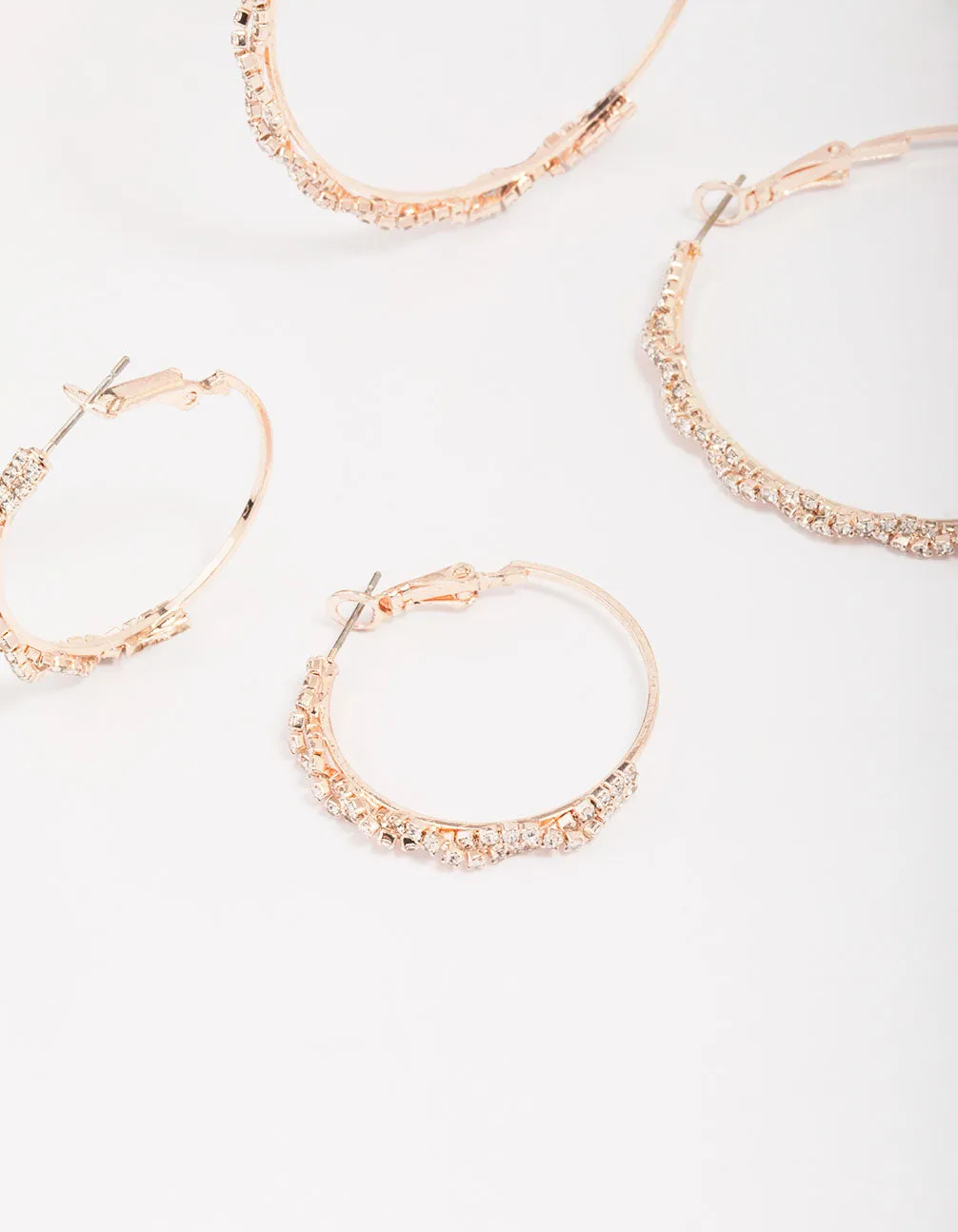 Rose Gold Diamante Oval Earring Pack sold by lovisa product image thumbnail 2