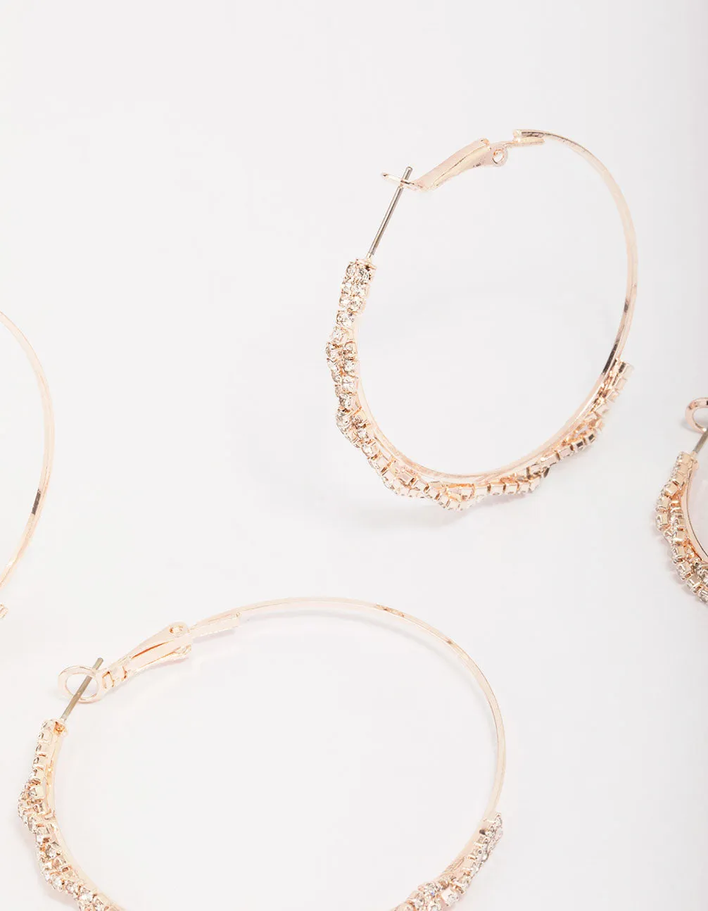 Rose Gold Diamante Oval Earring Pack sold by lovisa product image thumbnail 3