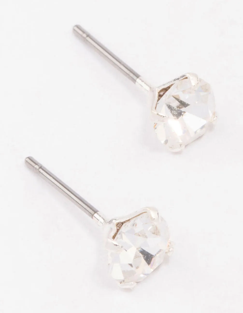 Silver Round Crystal Stud Earrings sold by lovisa