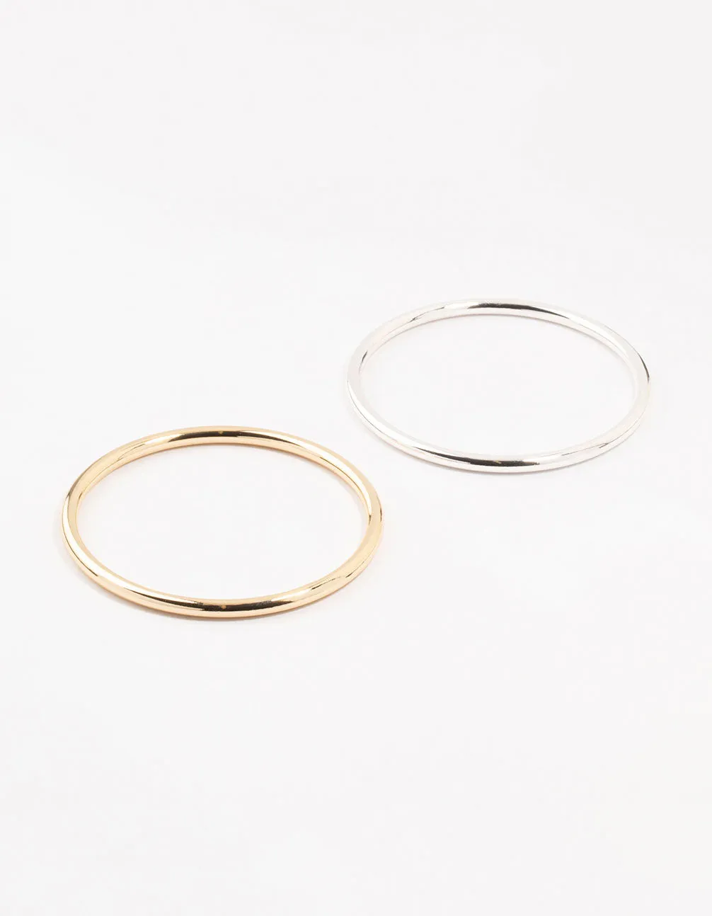 Mixed Metals Round Bangles 2-Pack sold by lovisa