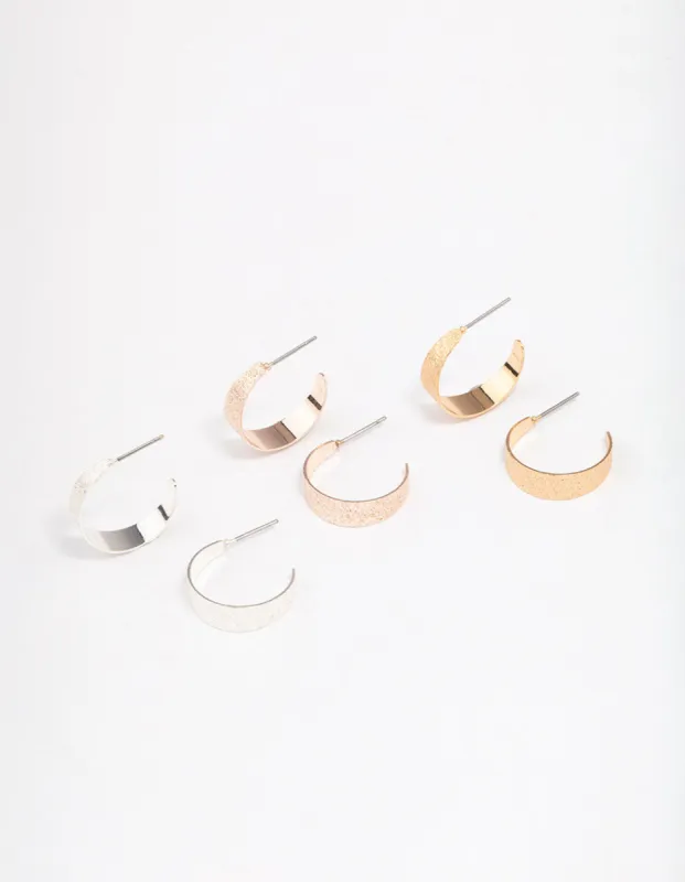 Gold & Silver Solid Hoop Earring 3-Pack sold by lovisa