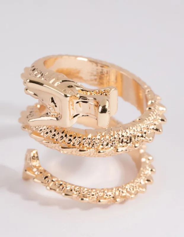 Gold Statement Dragon Ring sold by lovisa