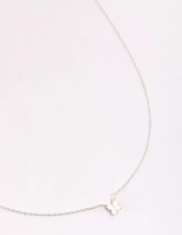 Sterling Silver Polished Butterfly Necklace sold by lovisa
