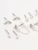 Silver Stud Chain Diamante Earring 8-Pack sold by lovisa