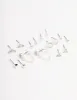 Silver Stud Chain Diamante Earring 8-Pack sold by lovisa