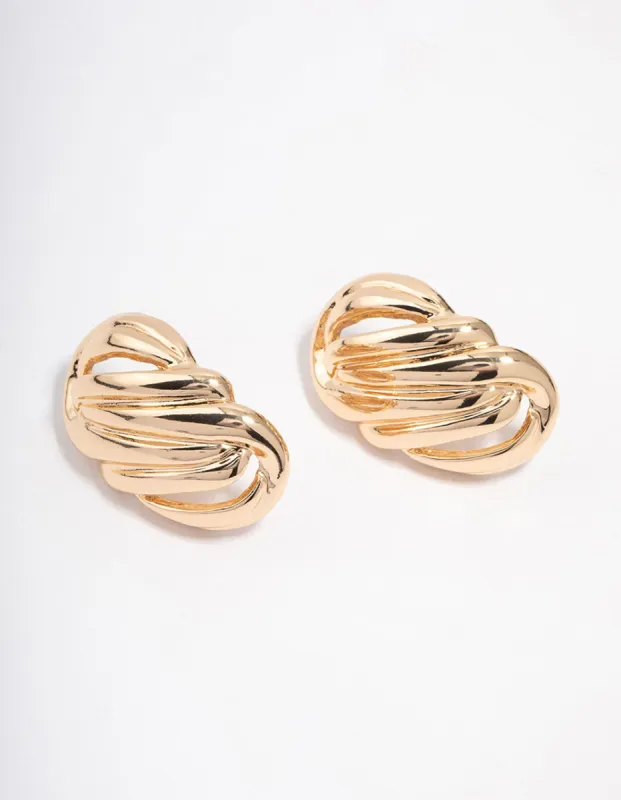 Gold Layered Oval Stud Earrings sold by lovisa