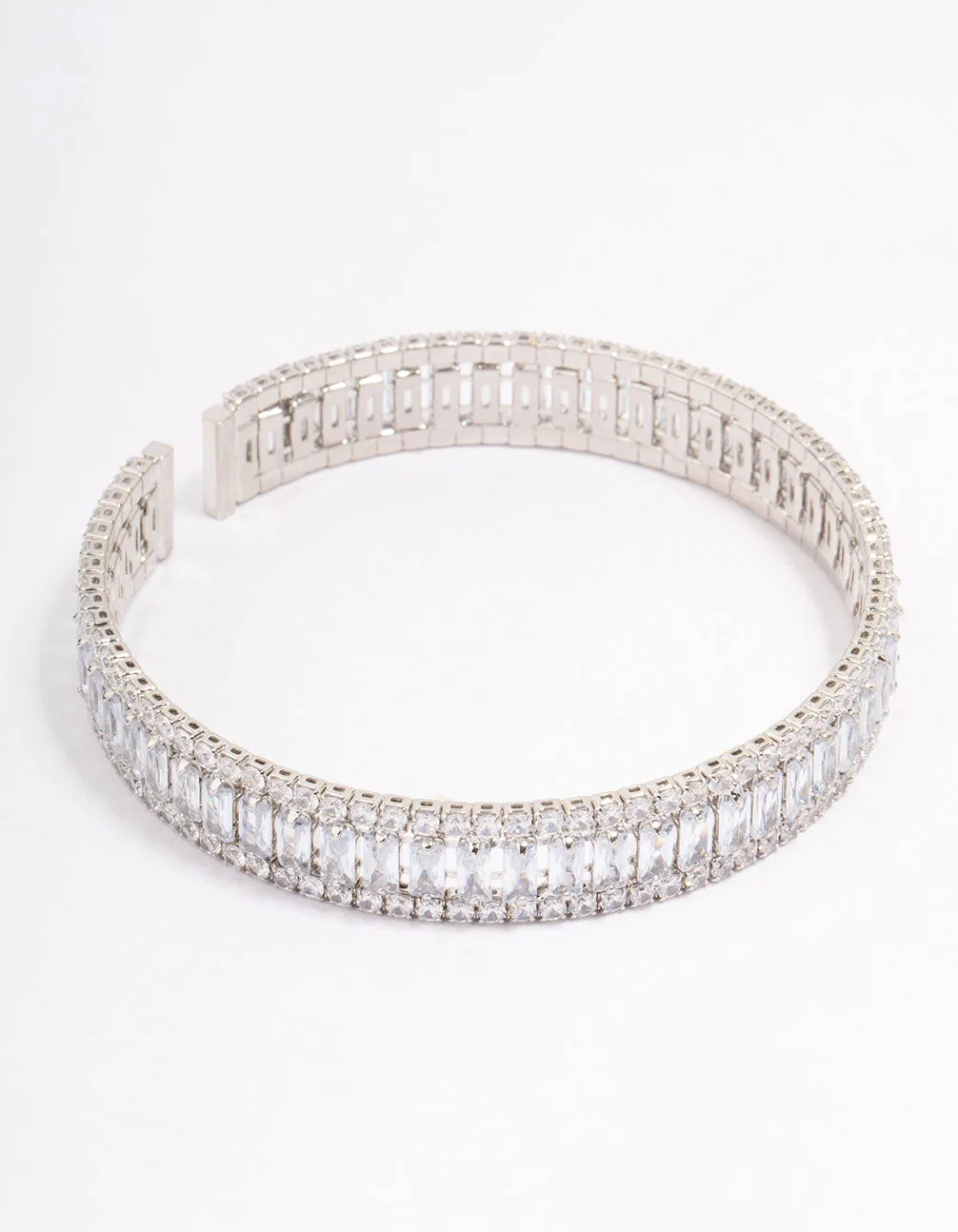 Rhodium Large Emerald-Cut Wrist Cuff sold by lovisa