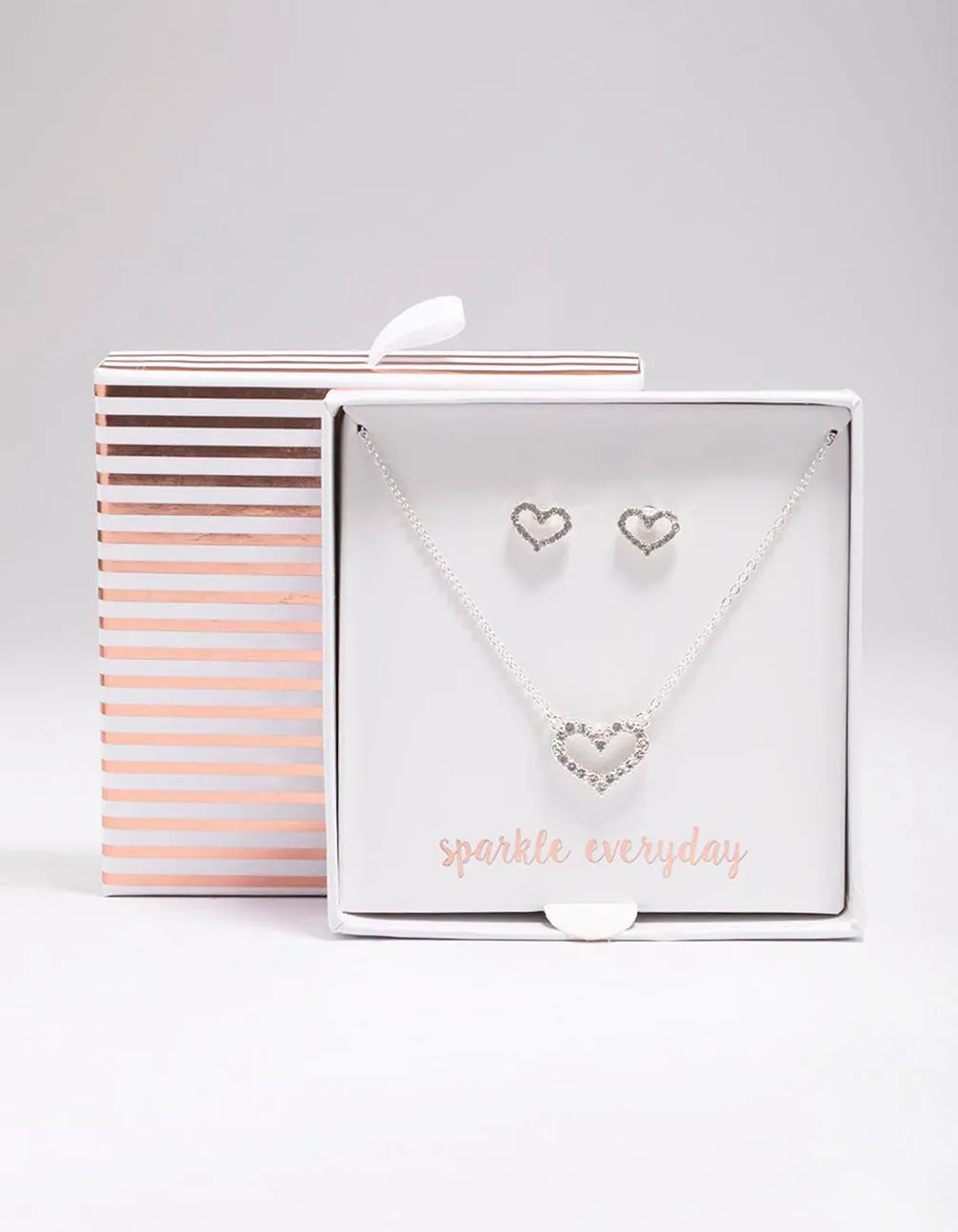 Silver Open Diamante Heart Jewellery Set sold by lovisa product image thumbnail 3