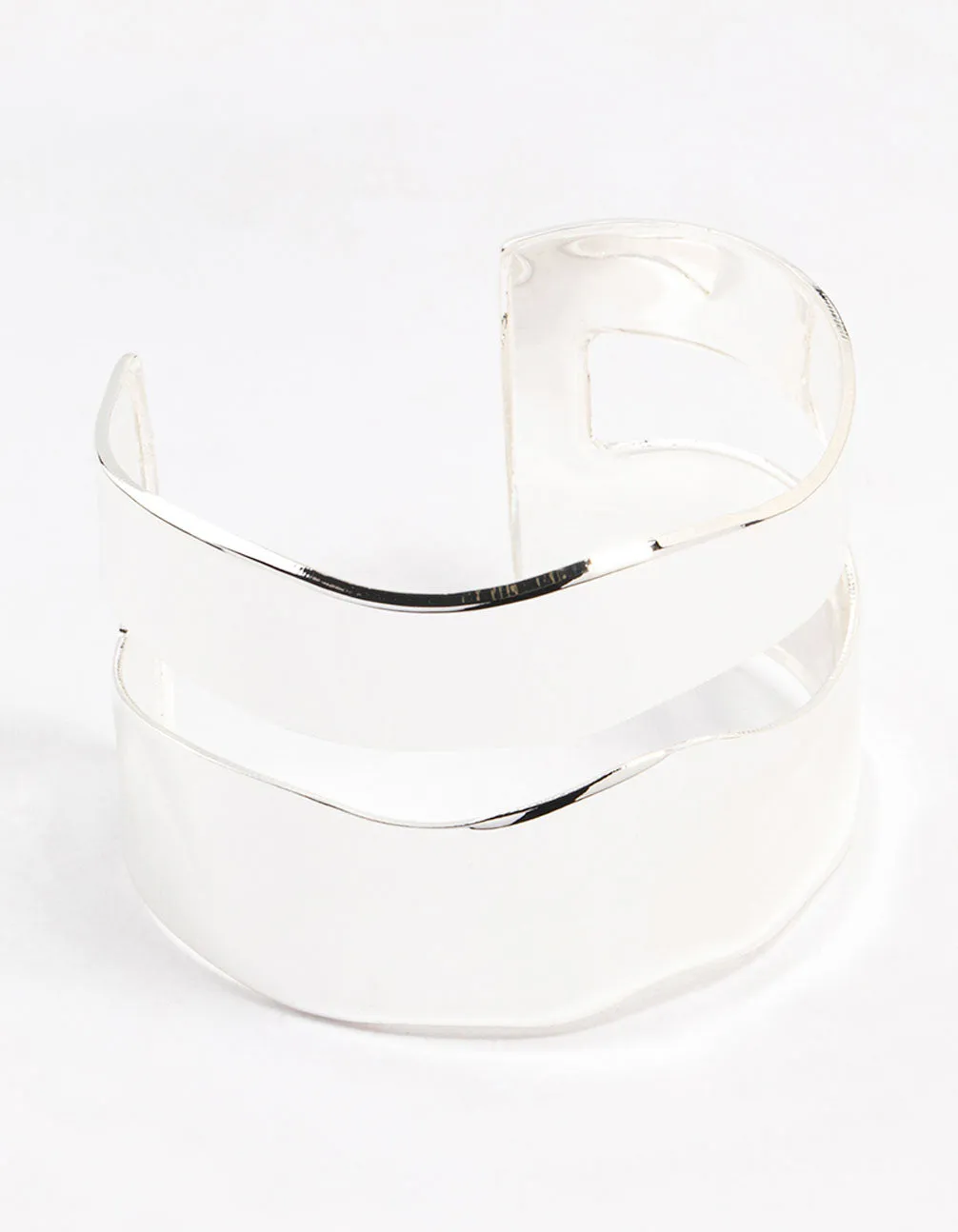 Silver Molten Double Wrist Cuff sold by lovisa
