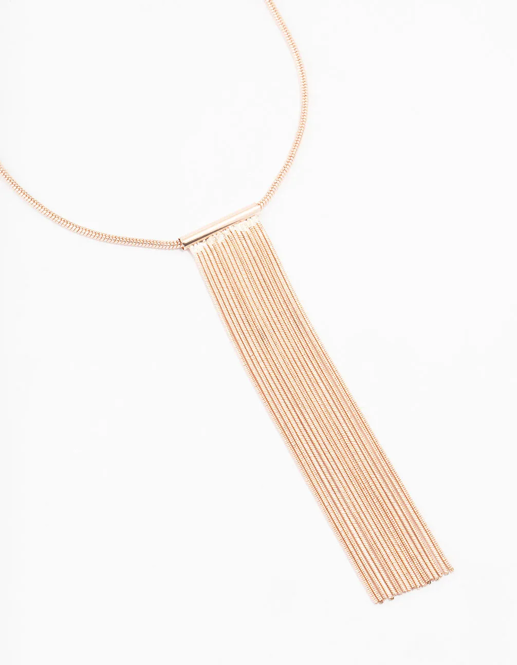 Rose Gold Tassle Chain Necklace sold by lovisa