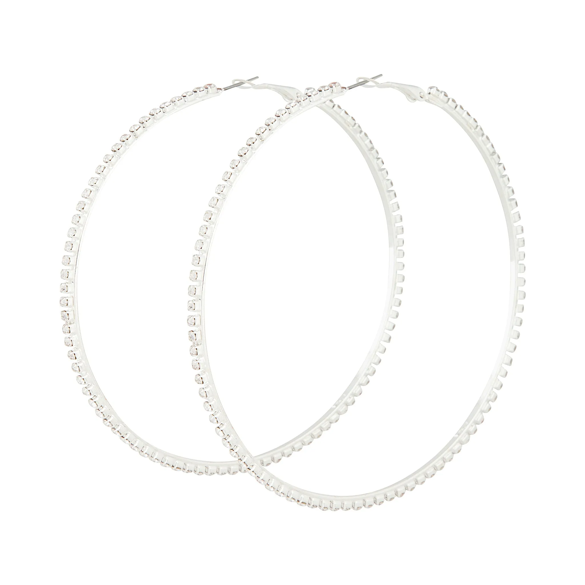 Silver Large Diamante Hoop sold by lovisa product image thumbnail 3