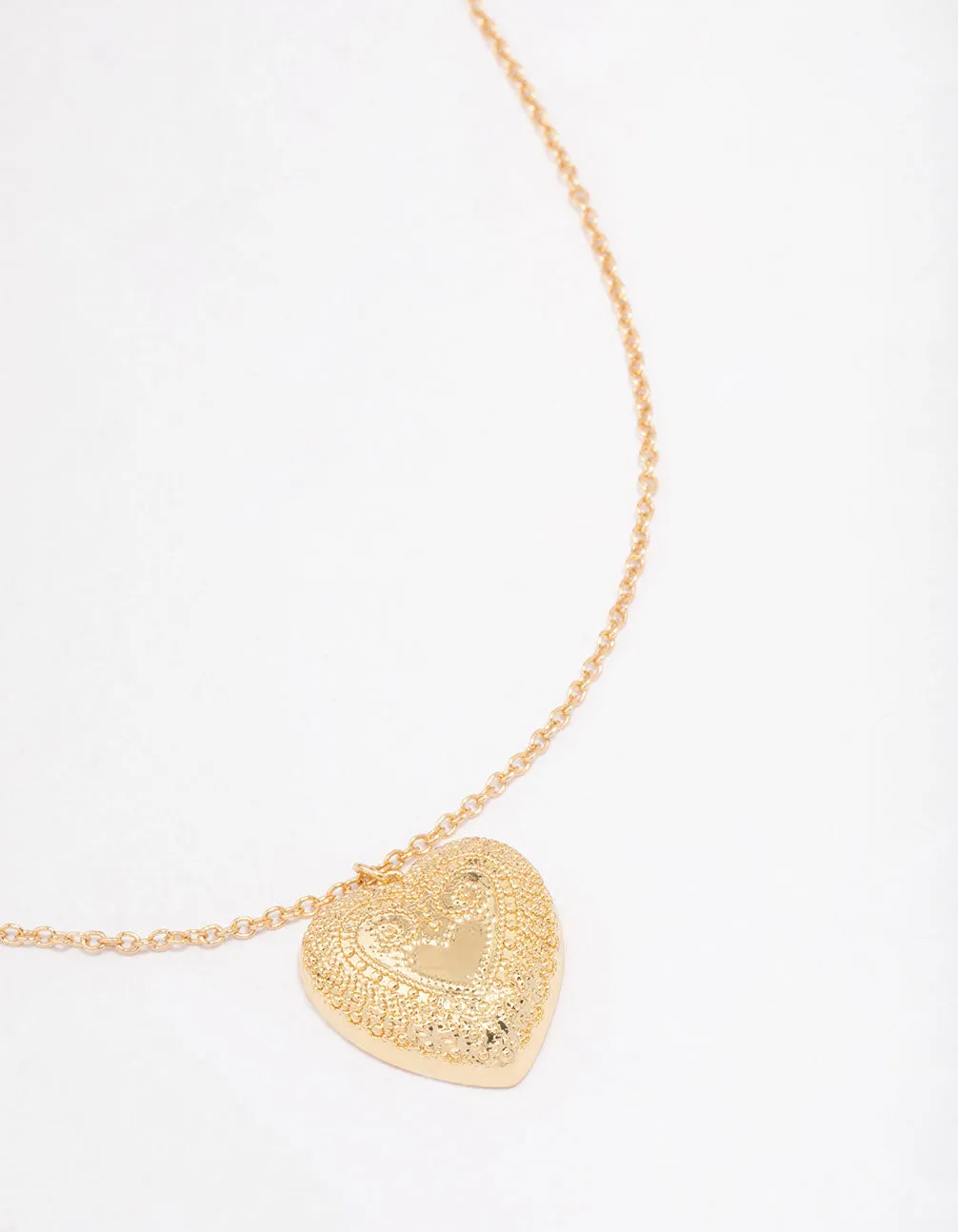 Gold Plated Heart Pendant Necklace sold by lovisa