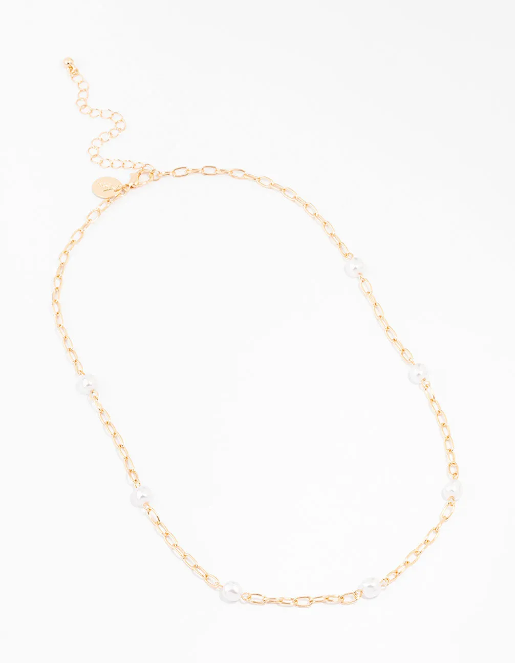 Gold Chain Pearl Station Necklace sold by lovisa product image thumbnail 2
